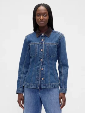 Tajt sittande lång denimjacka