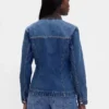Tajt sittande lång denimjacka