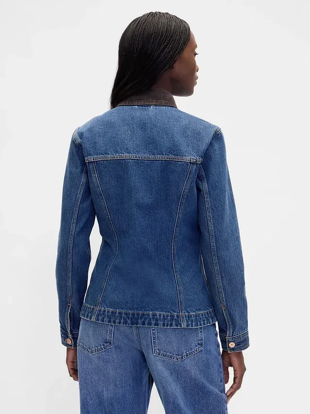 Tajt sittande lång denimjacka