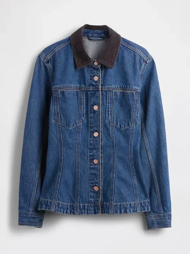 Tajt sittande lång denimjacka