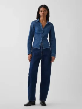 Tajt sittande skjorta i denim