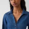 Tajt sittande skjorta i denim