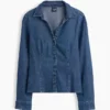 Tajt sittande skjorta i denim