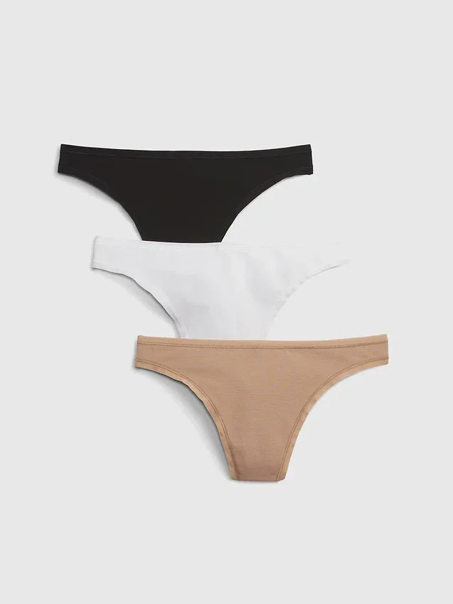 Tanga i ekologisk stretchbomull (3-pack)
