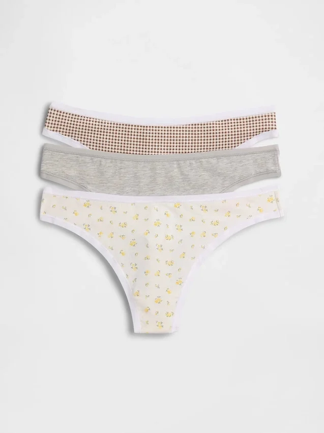 Tanga i ekologisk stretchbomull (3-pack)