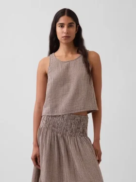 Tanktop i bomullsgasväv