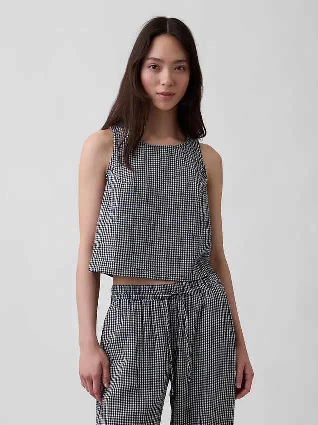 Tanktop i bomullsgasväv