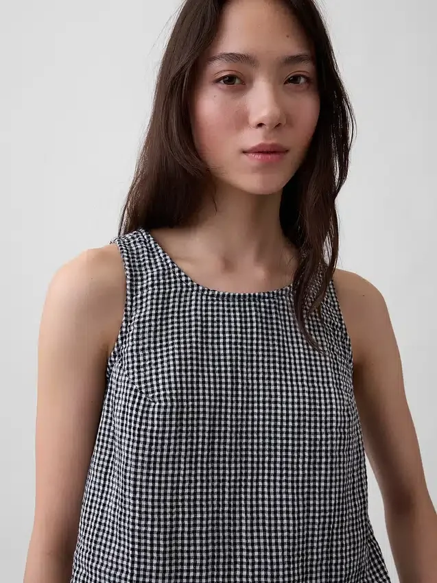 Tanktop i bomullsgasväv