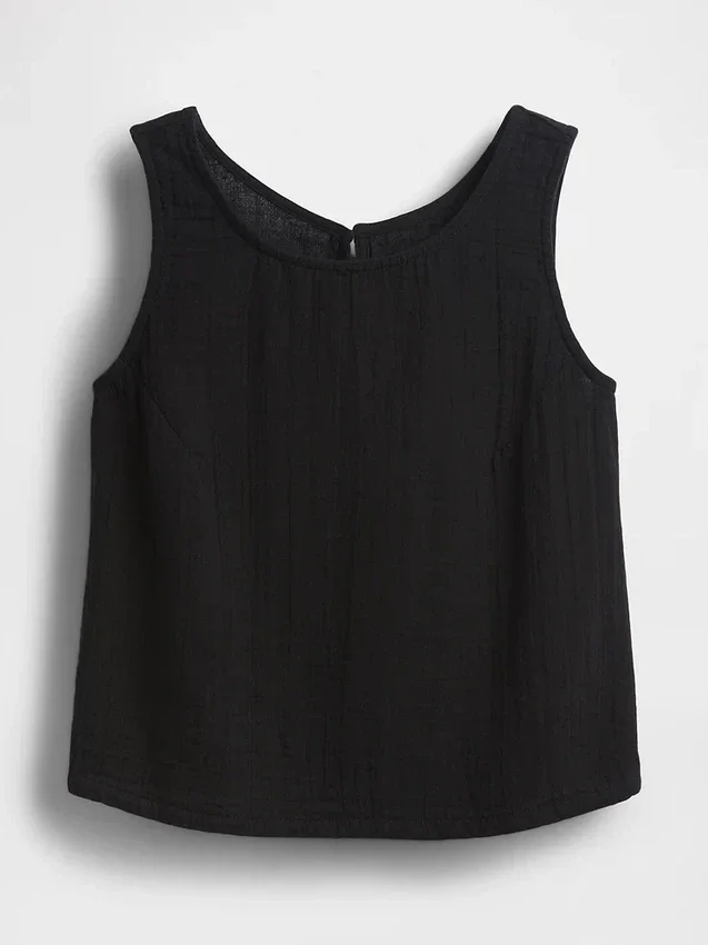 Tanktop i bomullsgasväv
