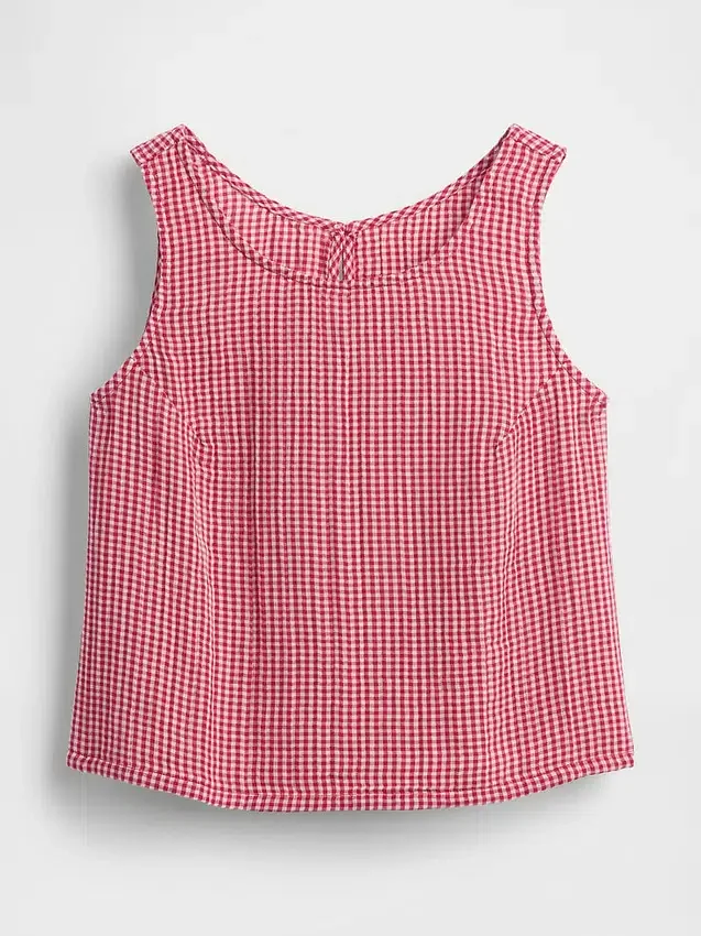 Tanktop i bomullsgasväv