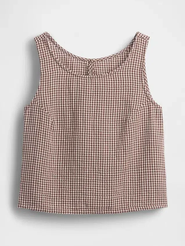 Tanktop i bomullsgasväv