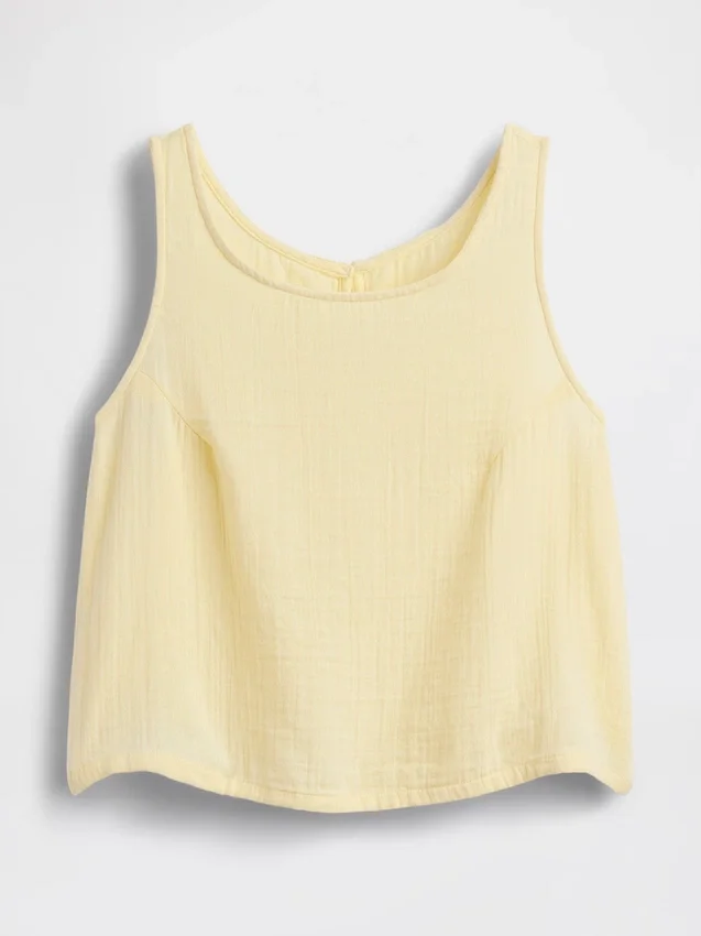 Tanktop i bomullsgasväv