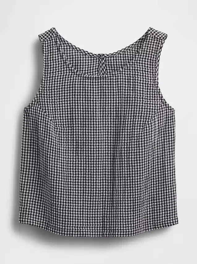 Tanktop i bomullsgasväv