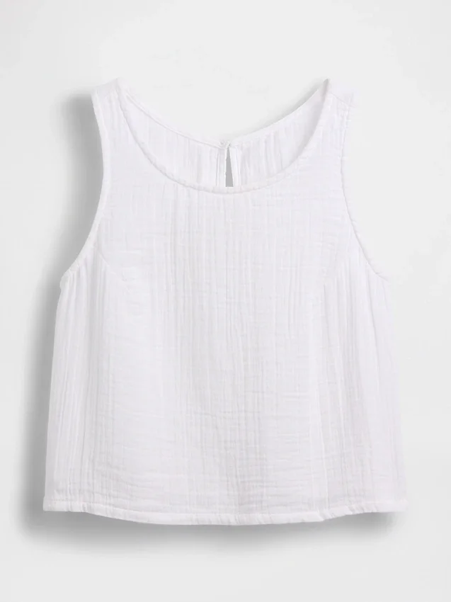 Tanktop i bomullsgasväv