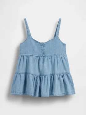 Tanktop i denim med lager-på-lager-design för barn
