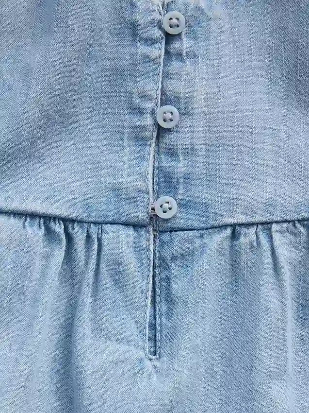 Tanktop i denim med lager-på-lager-design för barn