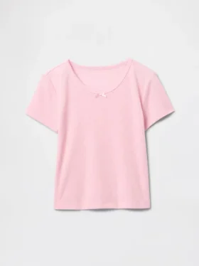 Återvunnen pyjamas-T-shirt med pointellemönster för barn