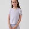 Återvunnen pyjamas-T-shirt med pointellemönster för barn