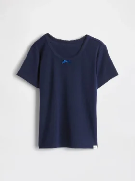 Återvunnen pyjamas-T-shirt med pointellemönster för barn