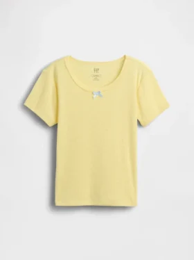 Återvunnen pyjamas-T-shirt med pointellemönster för barn