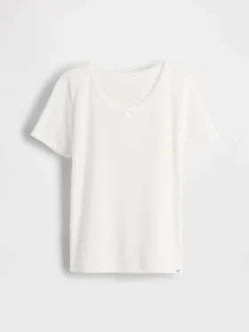 Återvunnen pyjamas-T-shirt med pointellemönster för barn