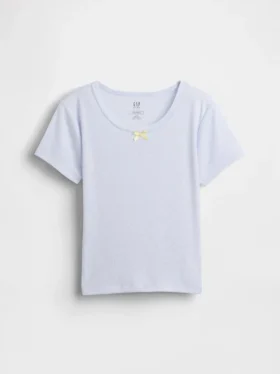 Återvunnen pyjamas-T-shirt med pointellemönster för barn