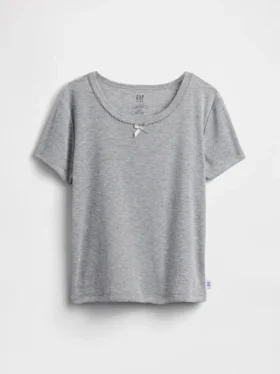 Återvunnen pyjamas-T-shirt med pointellemönster för barn