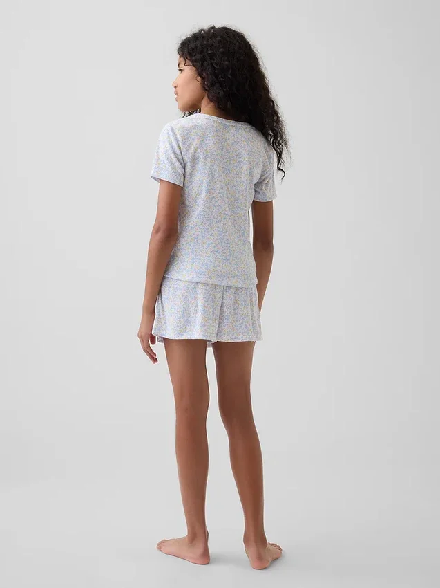 Återvunnen pyjamas-T-shirt med pointellemönster för barn