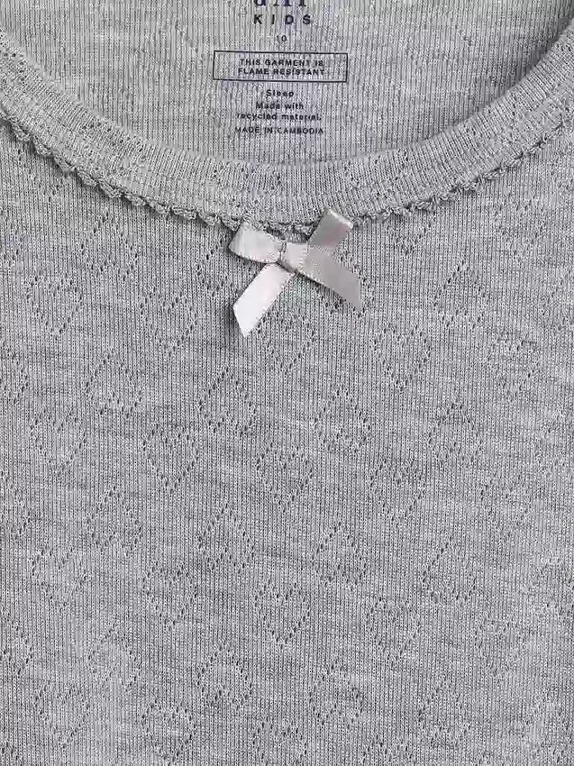 Återvunnen pyjamas-T-shirt med pointellemönster för barn
