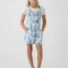 Tie-dye-jeansshorts för barn i avslappnad passform