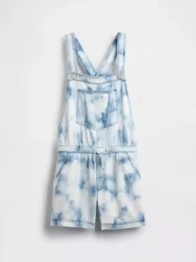 Tie-dye-jeansshorts för barn i avslappnad passform