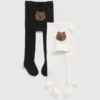 Tights med björnmotiv för småbarn (2-pack)