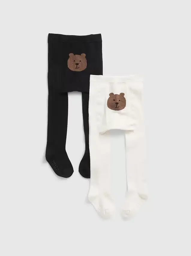 Tights med björnmotiv för småbarn (2-pack)