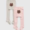Tights med björnmotiv för småbarn (2-pack)
