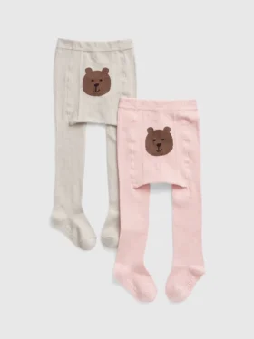 Tights med björnmotiv för småbarn (2-pack)