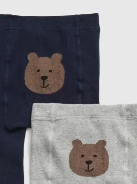 Tights med björnmotiv för småbarn (2-pack)