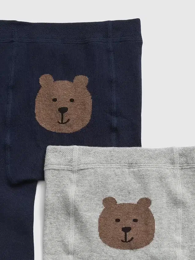 Tights med björnmotiv för småbarn (2-pack)