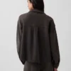 Tjock fransk frotté-skjorta i oversized-modell med knappar fram