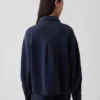 Tjock fransk frotté-skjorta i oversized-modell med knappar fram