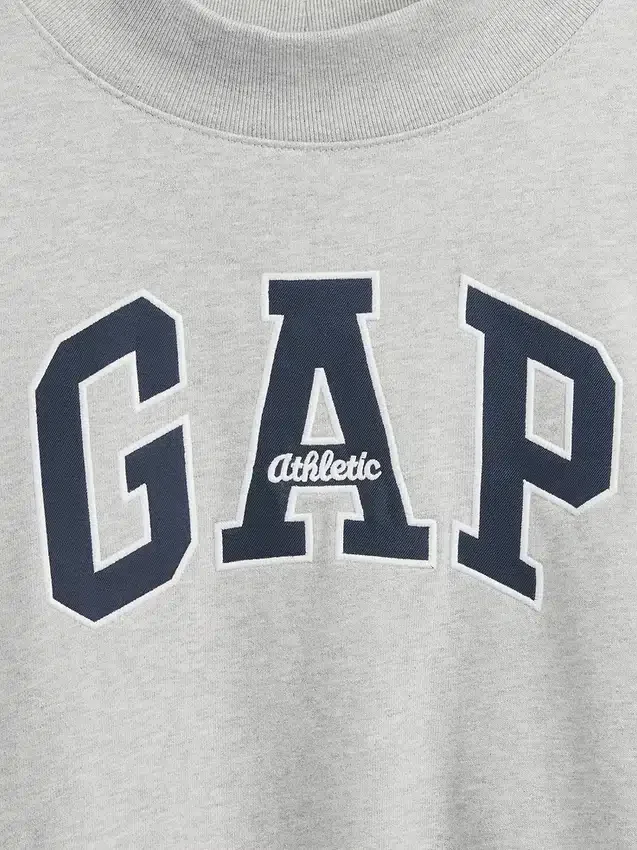 Tjock French Terry-tröja i oversized-modell med hög hals och logotyp