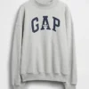 Tjock French Terry-tröja i oversized-modell med hög hals och logotyp