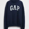 Tjock French Terry-tröja i oversized-modell med hög hals och logotyp