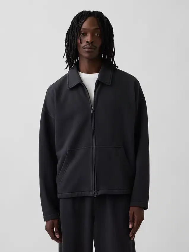 Tjock, oversized jacka med dragkedja för vuxna