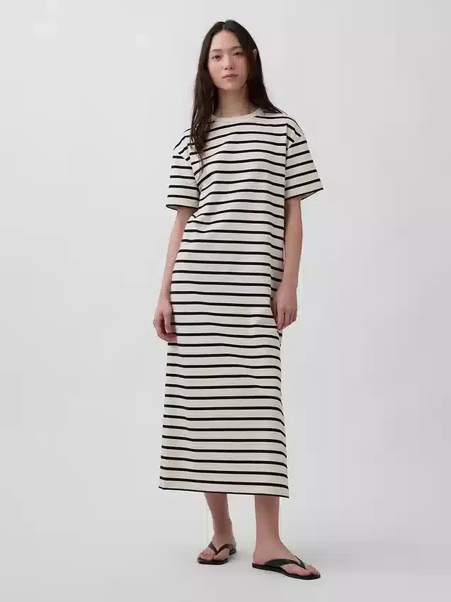 Tjock, oversized maxiklänning i T-shirt-stil