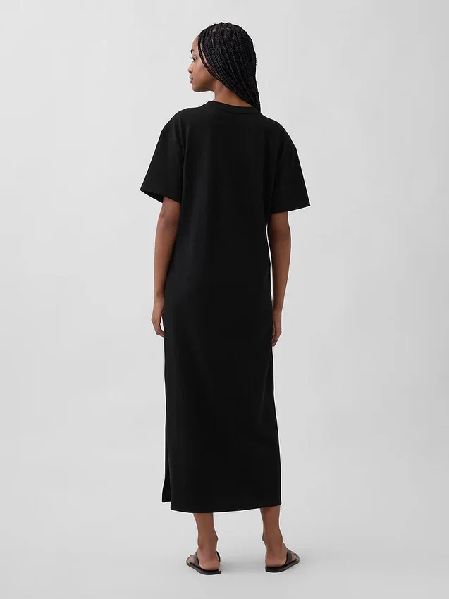 Tjock, oversized maxiklänning i T-shirt-stil