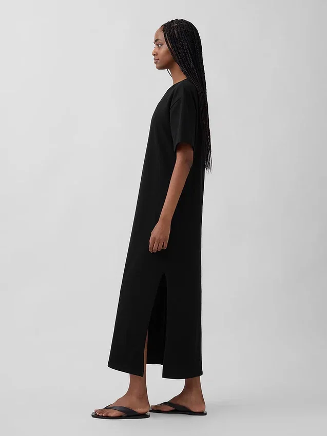Tjock, oversized maxiklänning i T-shirt-stil