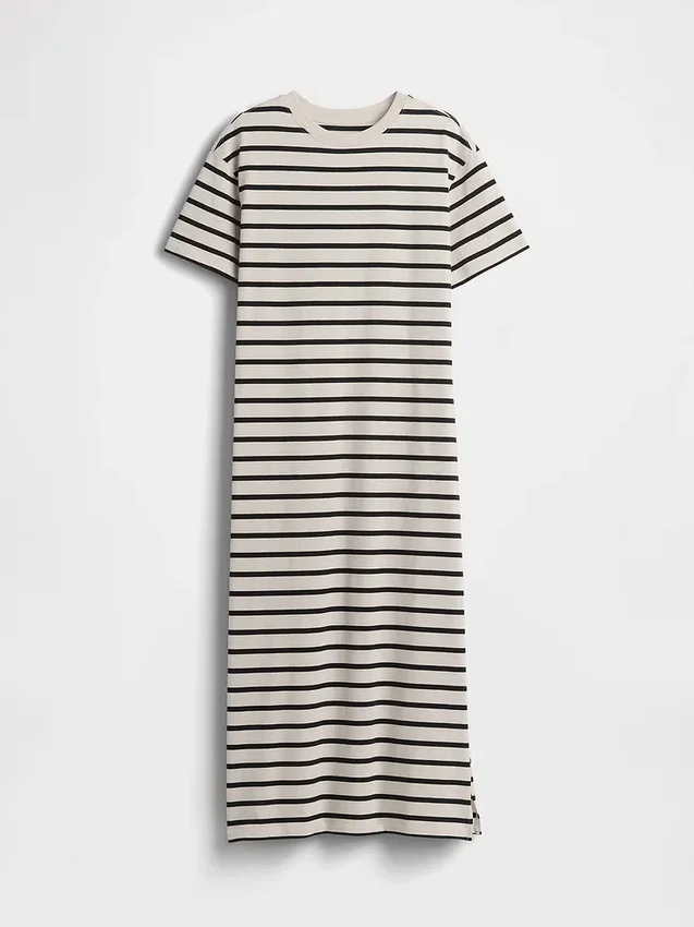 Tjock, oversized maxiklänning i T-shirt-stil
