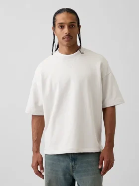 Tjock oversized-tröja i fransk frotté
