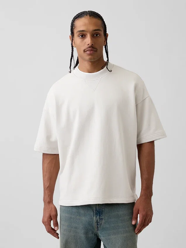 Tjock oversized-tröja i fransk frotté
