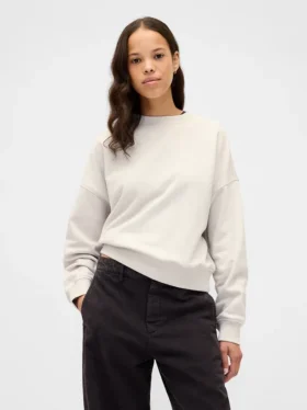 Tjock oversized-tröja i fransk frotté